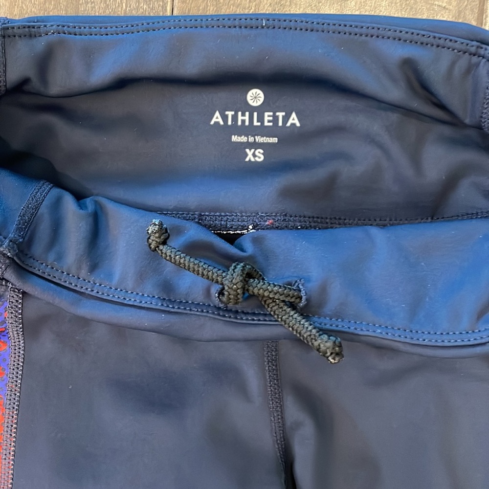 Athleta Black/Blue/Orange Patterned Leggings, Siz… - image 5